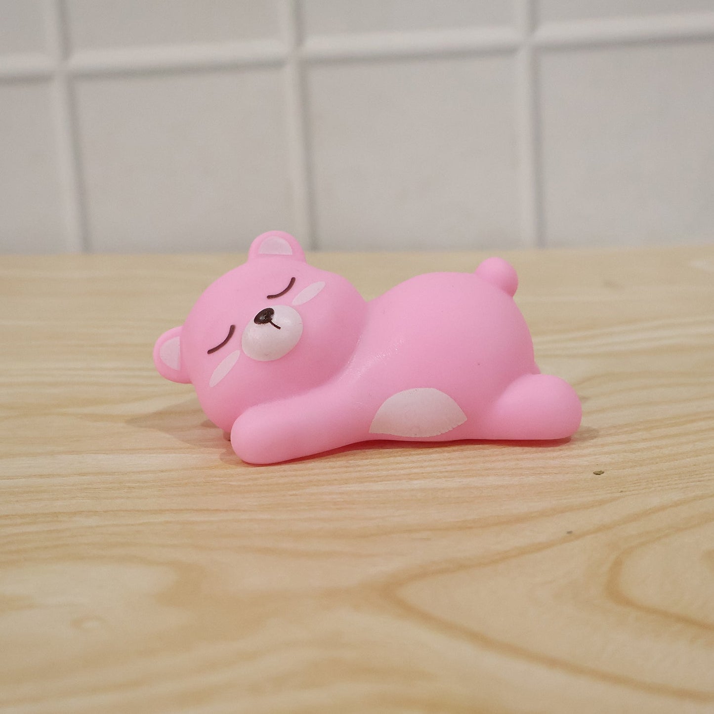 Rechargeable silicone sleeping bear lamp for children's room comfort.