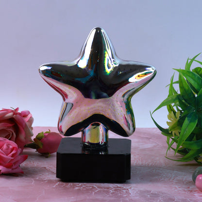 Tranquil star shaped LED night lamp emitting colorful mood lighting