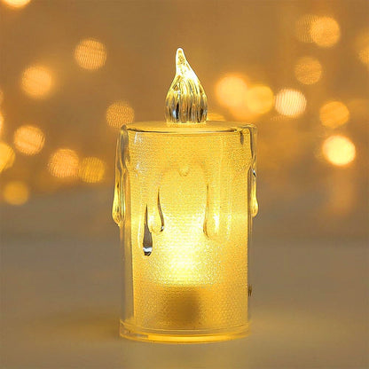Diwali LED Candle with crystal glitter effect shimmering elegantly.