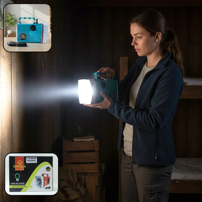 High-capacity rechargeable LED torch with long-range beam