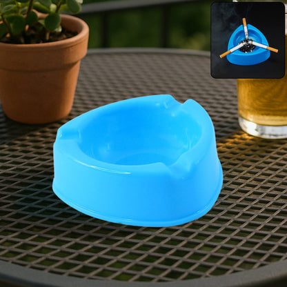 Top view of plastic ashtray showing robust heavy-duty design