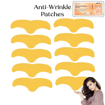 Close-up view of a clear, breathable gel Forehead Wrinkle Patch.