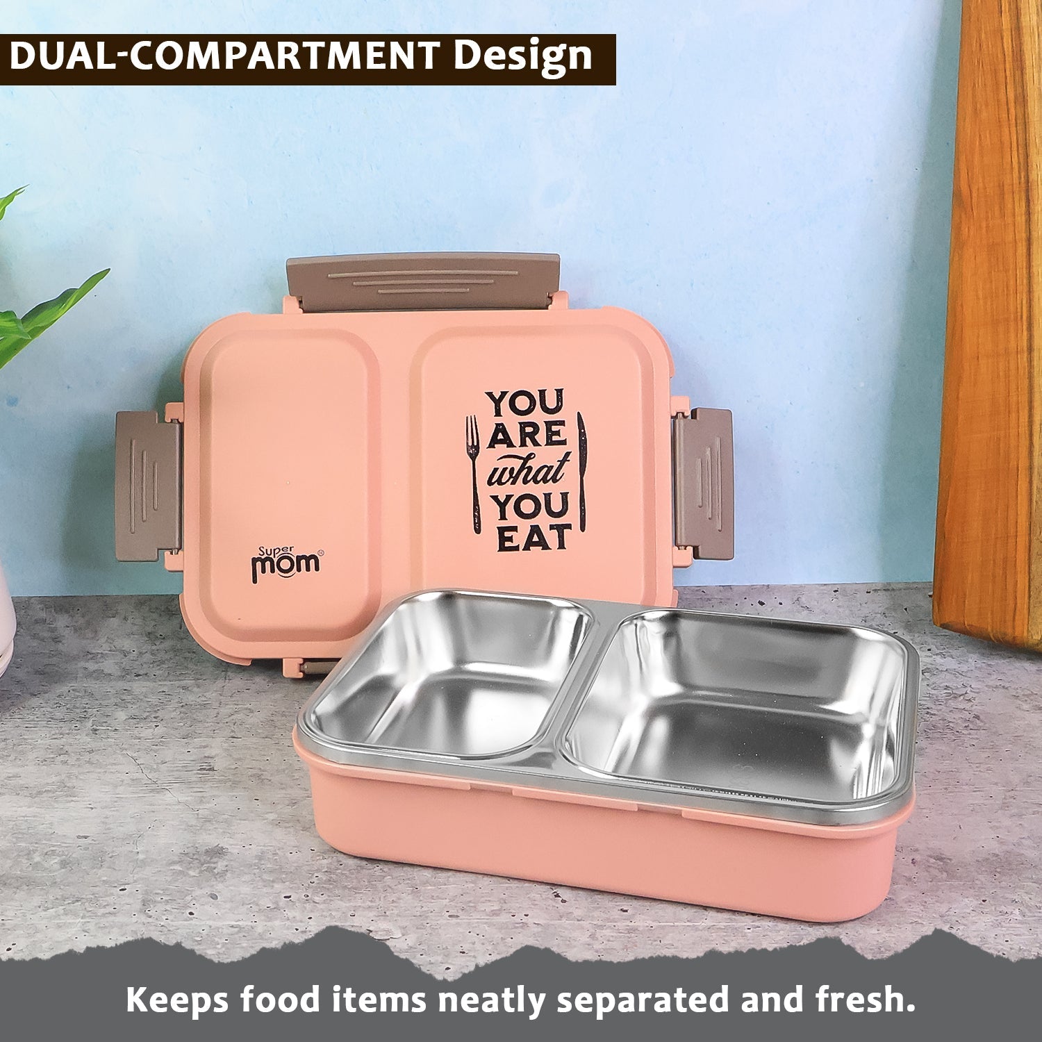 Multipurpose stainless steel food storage lunch box with compartments