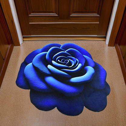 Velvet floor mat displaying anti-slip backing for secure placement