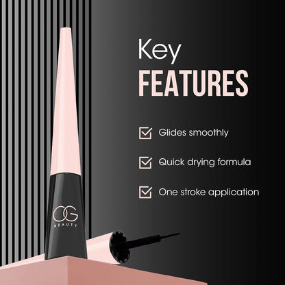 OG Beauty eyeliner bottle showing elegant design and branding