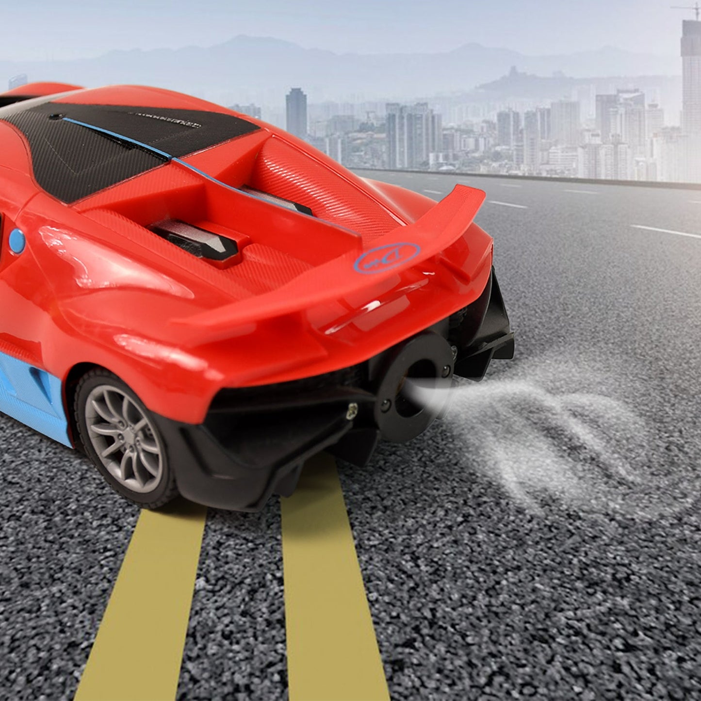 Top angle view of Electric High-Speed RC Sports Car with sleek design