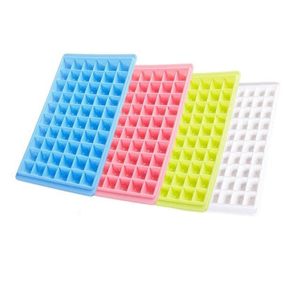 Overhead view of the 60-Cavity Ice Tray with water in each compartment, ready for the freezer.