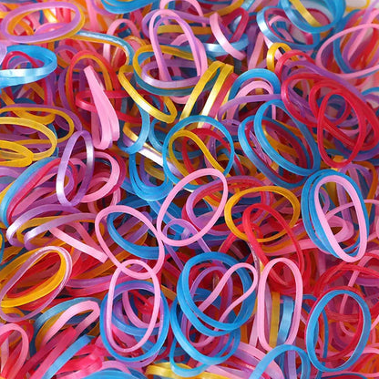 Multicolor elastic rubber bands for versatile office and home organization.