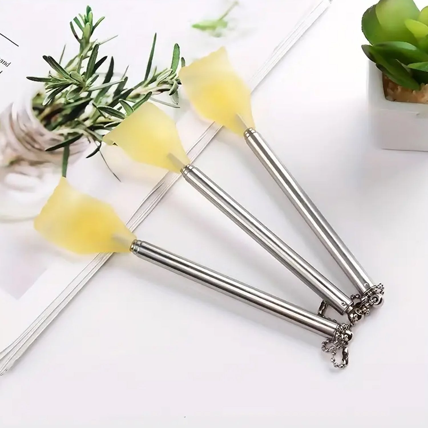 The telescoping back scratcher in its compact, folded state for easy storage.