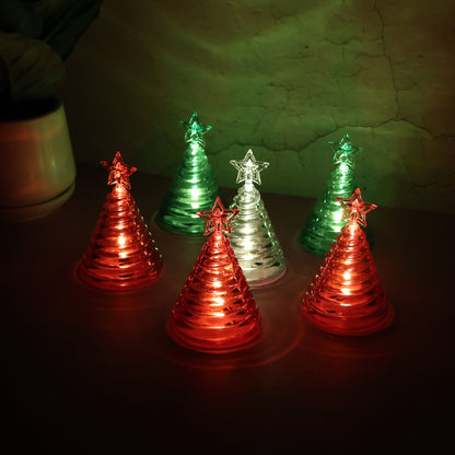 LED Christmas tree decorative light in cone shape with star on top for indoor décor