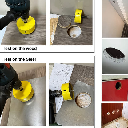 Carbon steel wood drill bit, an essential tool included in the hole saw set.