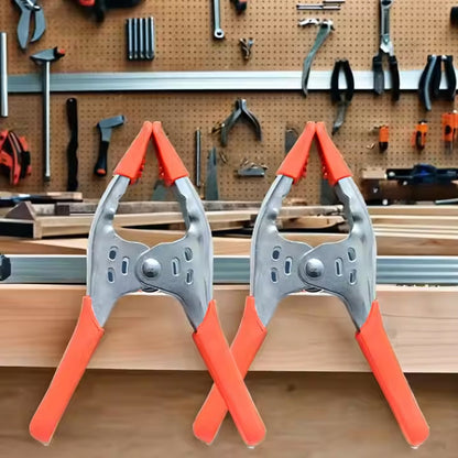 Detail of the rotating jaw pads on the heavy duty spring clamp for surface protection.