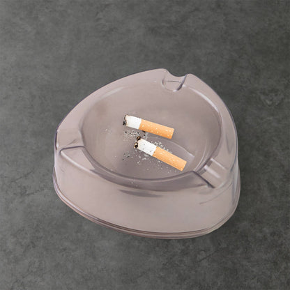 Heat resistant and sturdy plastic ashtray with cigarette grooves