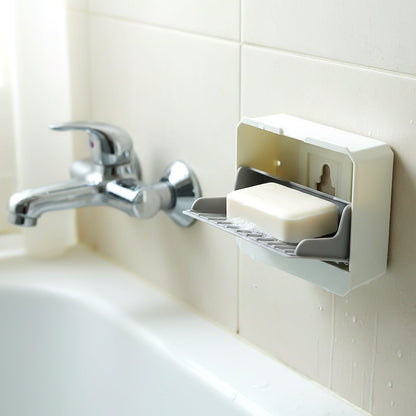 Compact wall mounted soap stand for bathroom and kitchen use