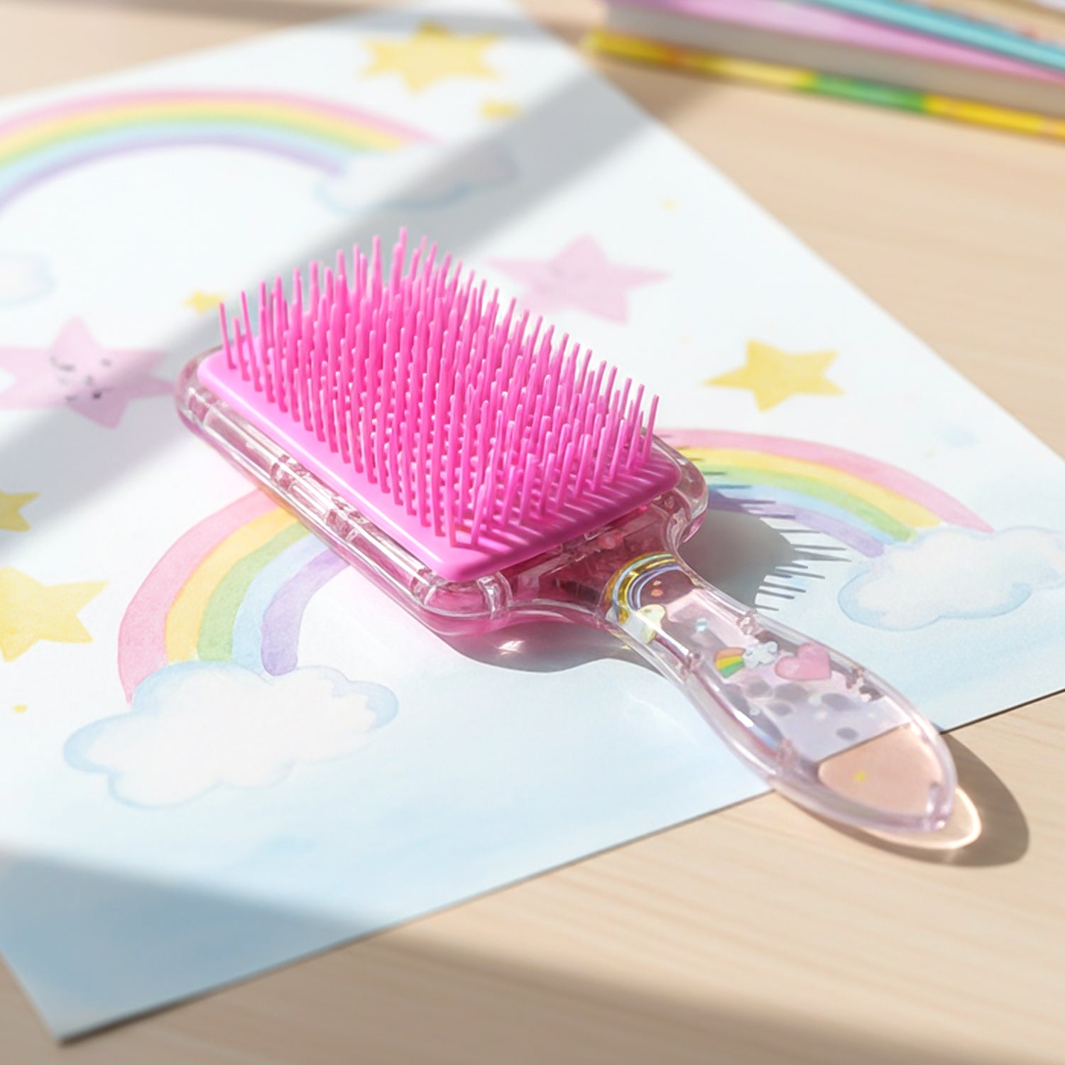 Lightweight kids hairbrush designed for sensitive scalp