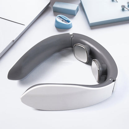 A user wearing the portable Electric Neck Massager, showing comfortable cervical vertebra massage.
