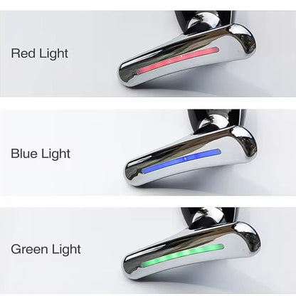 Close-up of the Neck Face Massager head with indicator lights for different modes.