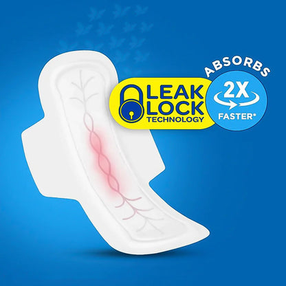 A single Sanitary Pads 330mm, unfolded to show its extra long design and wide protective wings.