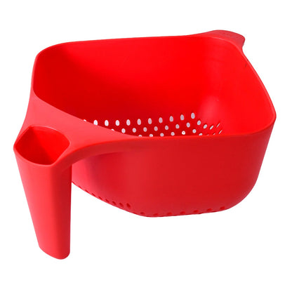 Compact lightweight plastic strainer bowl with smooth interior