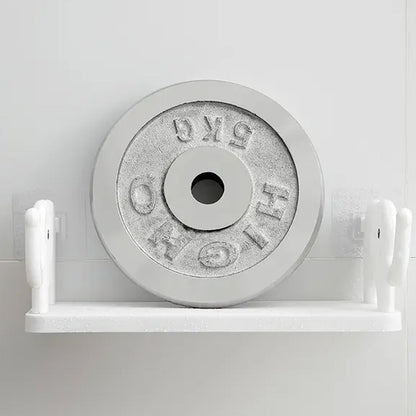 Stylish elephant wall shelf organizing small items on a bathroom wall.