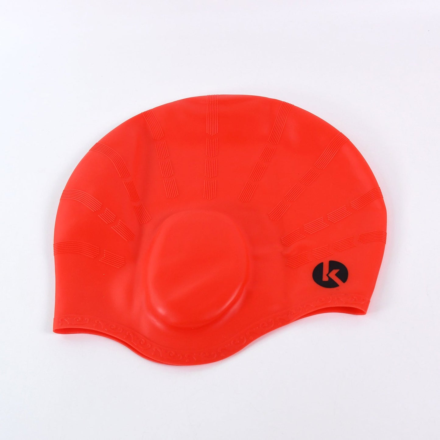 Swimming cap highlighting 3D ear pocket protection