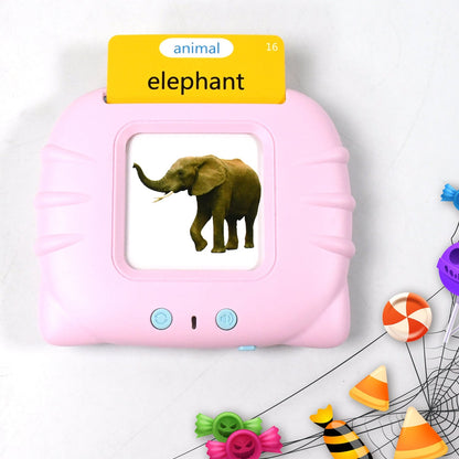 Clear images and words on an educational flash card for kids.