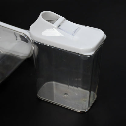 CookAura 3-piece set of transparent kitchen storage jars from an angle.