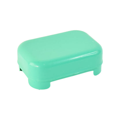 Leakproof aqua green plastic soap box with detachable lid for hygiene