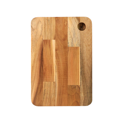 Angled side view of Steel Oak Cutting Board highlighting wooden frame