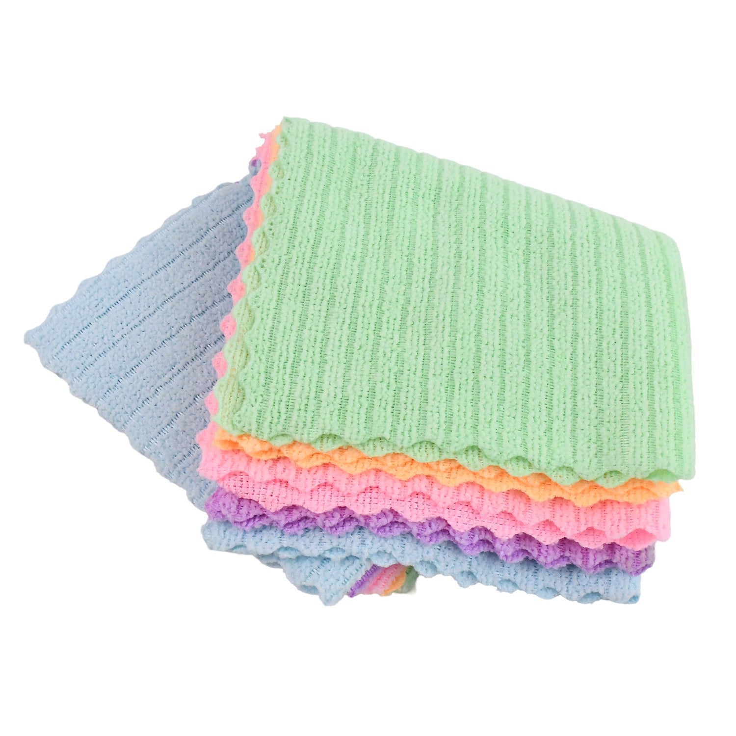 Soft coral fleece microfiber cleaning cloth fabric material