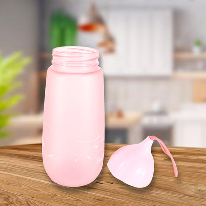 Side view of the wide body plastic water bottle, emphasizing its unique and ergonomic design.