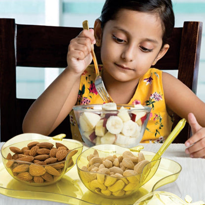The complete apple shape serving set with all components neatly arranged.