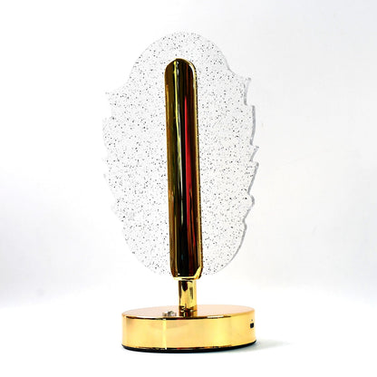 Decorative feather shape crystal lamp with USB charging cable