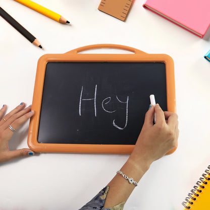 Write and wipe drawing board set with marker, chalk, and duster for kids’ learning