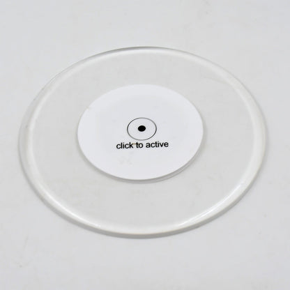 Luminous LED coaster glowing brightly with dynamic LED lights.