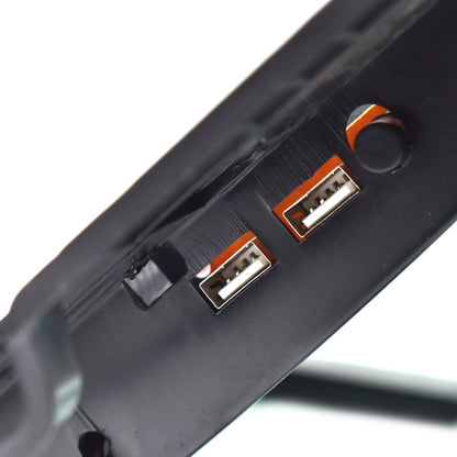 The laptop cooling pad's sturdy engineering structure provides stable support.
