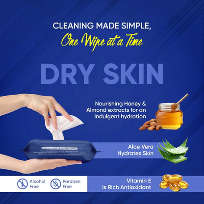 Close-up of a refreshing facial cleansing wipe with water droplets, emphasizing hydration.