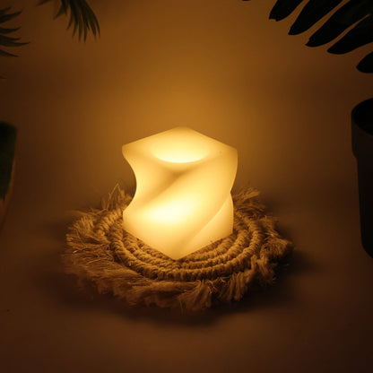 Square shaped LED tealight candles set with soft warm light for decor