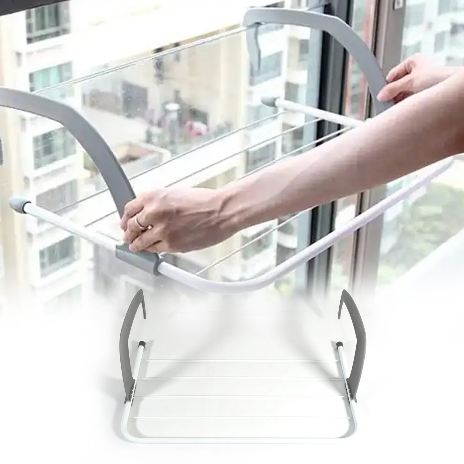 Detailed view of the plastic-coated metal bars ensuring rust resistance and durability.