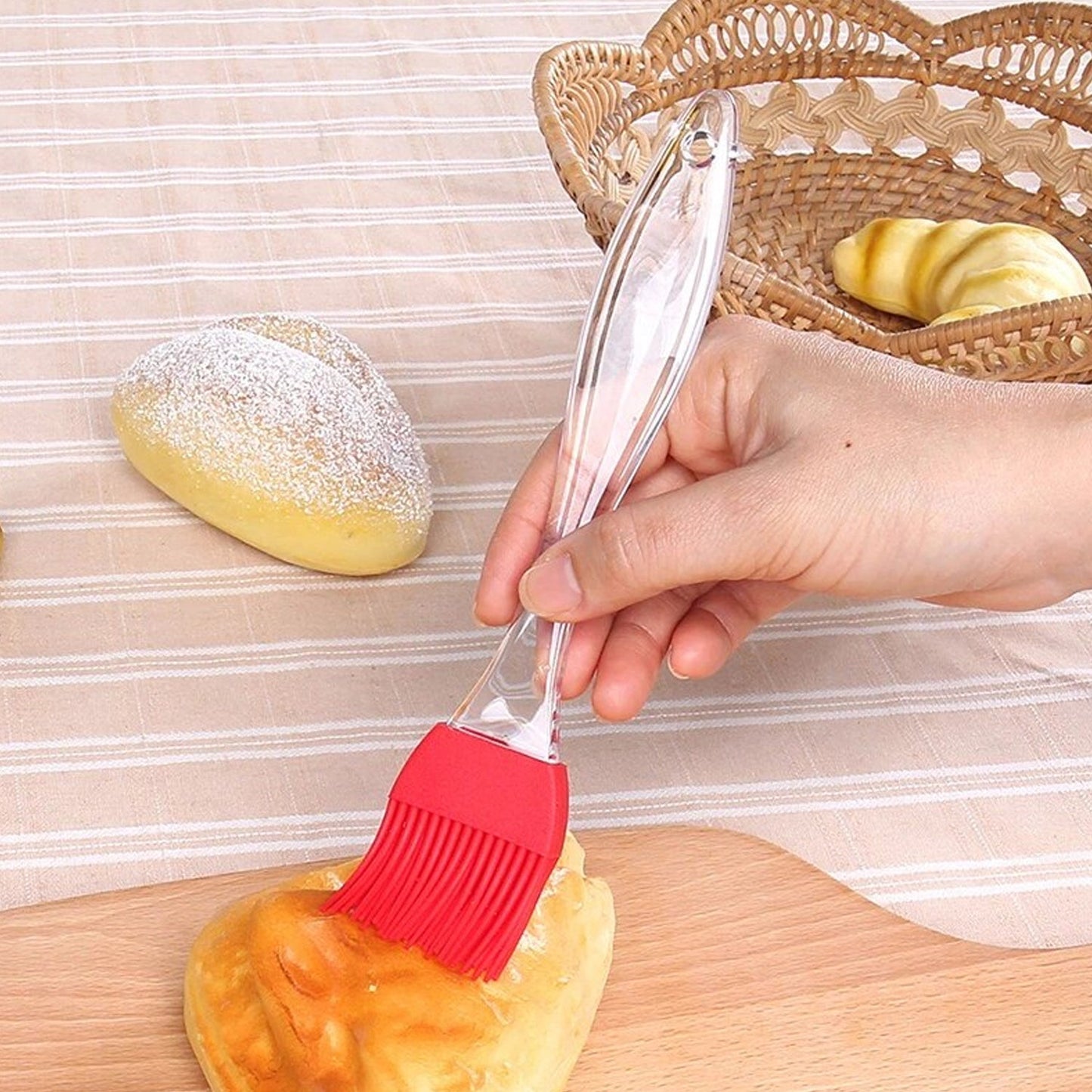 Cake Pastry Brush and Spatula Set, Silicone Baking Brush for Cakes (1 Set)