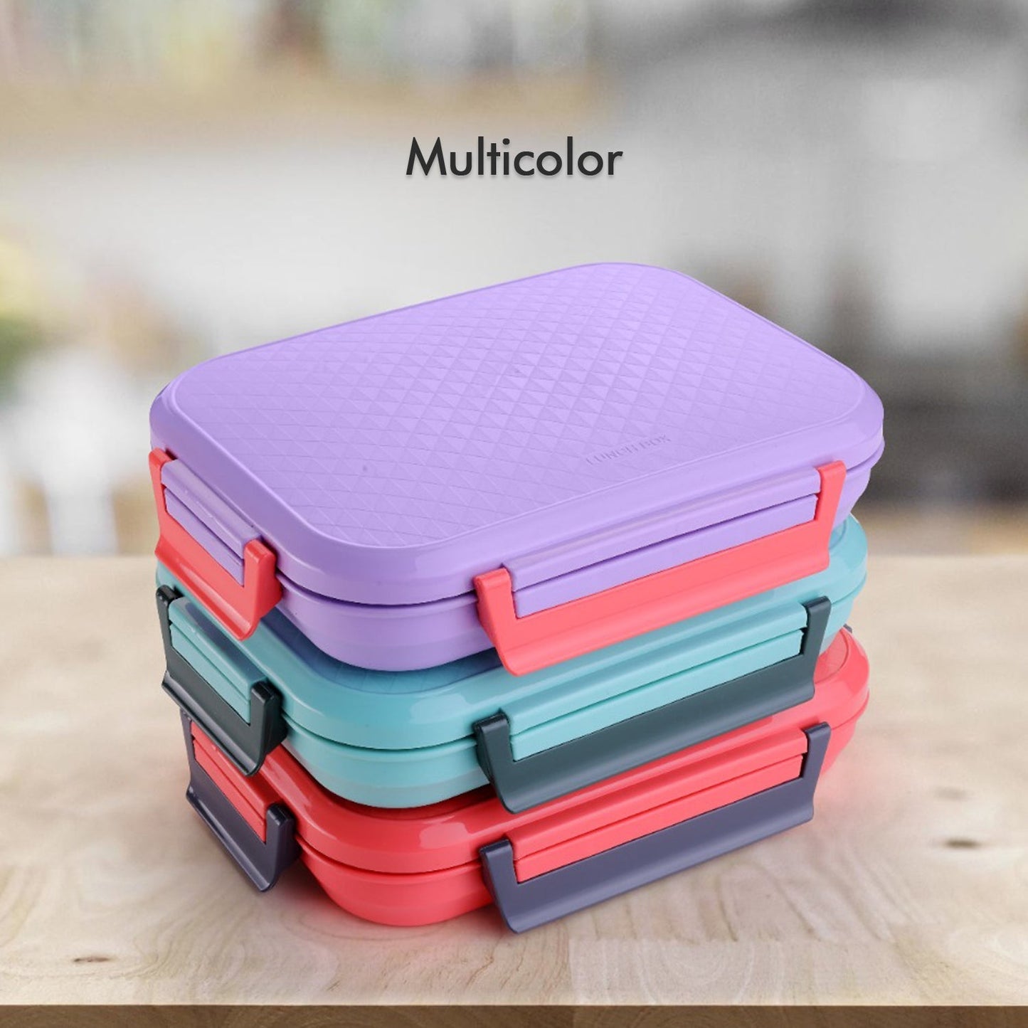 Spacious food storage box with individual compartments for a balanced meal.