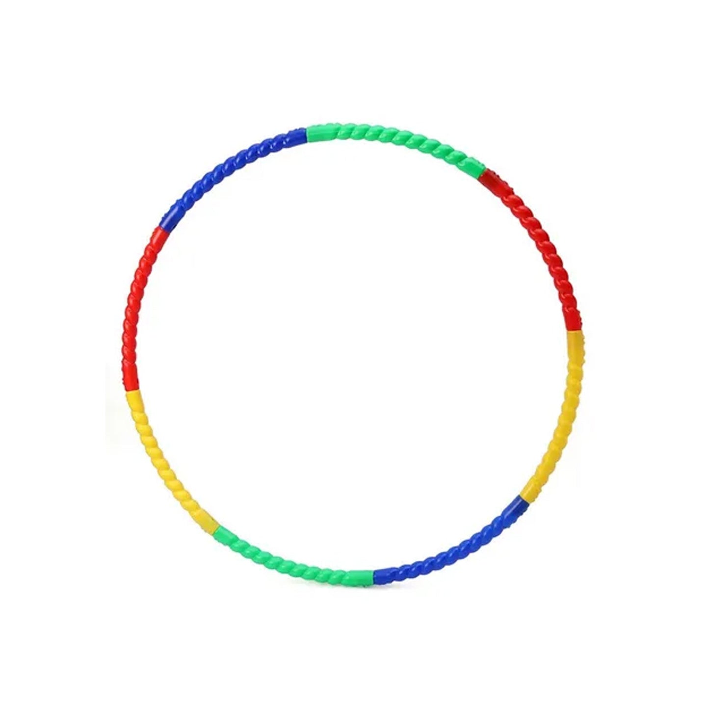 An adult using an interlocking hula hoop exercise ring for a fun home workout.