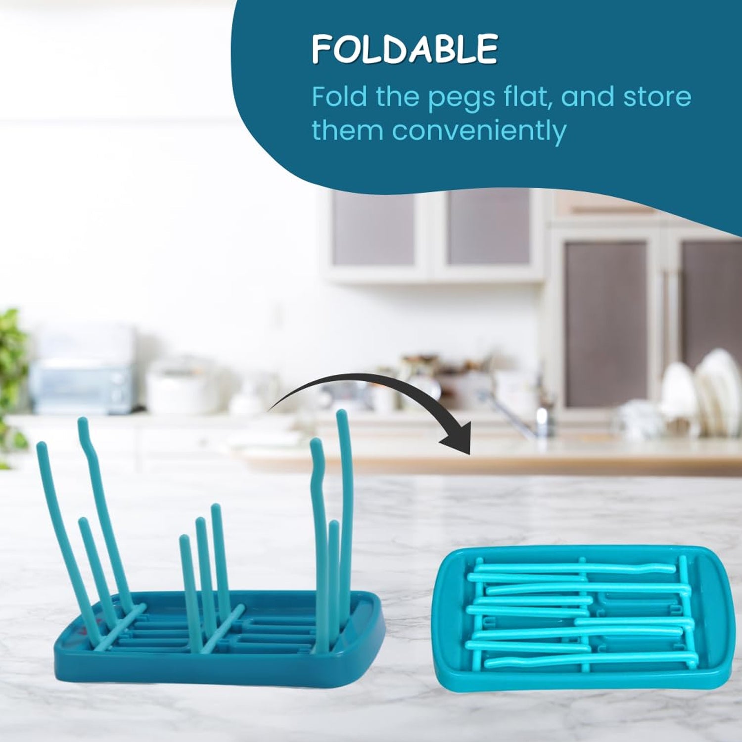 Easy to clean baby feeding bottle drying rack with drip tray