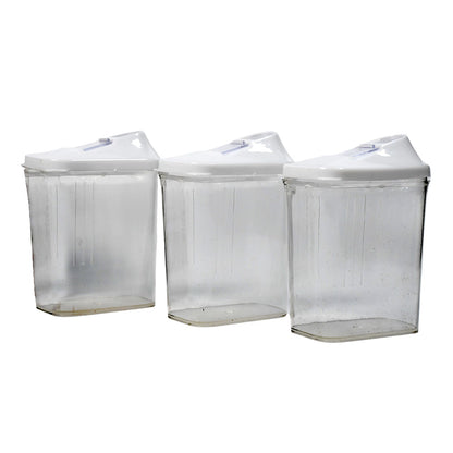 Lifestyle shot of the CookAura 3pc kitchen storage jars in a modern kitchen.