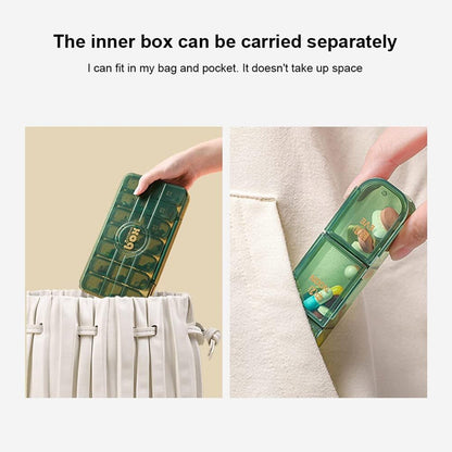 The Organivo weekly pill organiser ready for use, promoting consistent daily health.