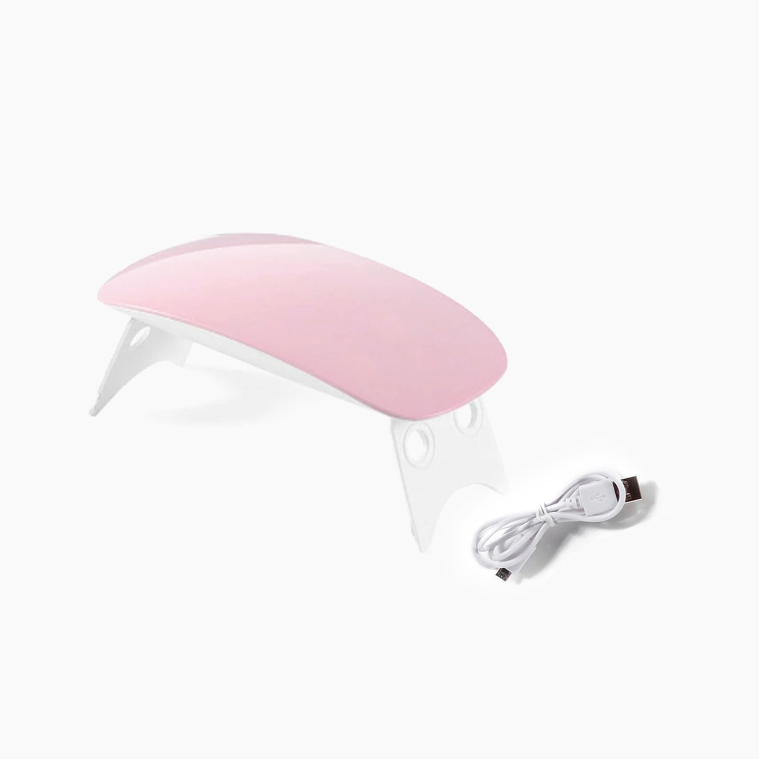 Mini portable nail dryer featuring easy-to-use timer settings.