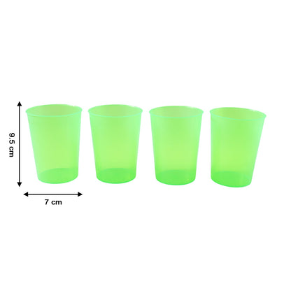 Single clear reusable plastic tumbler against a clean white background.