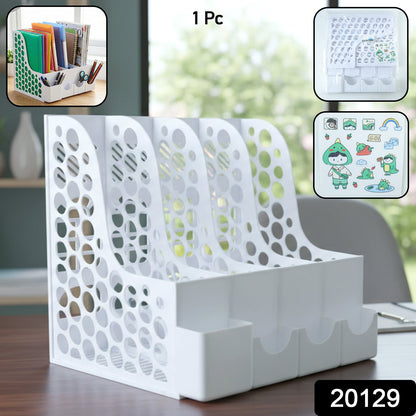 Close-up view of organizer showing pen and stationery compartments.