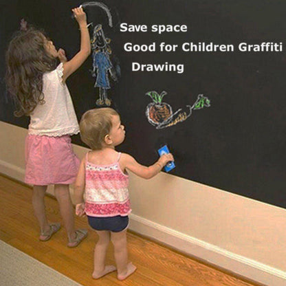 Texture of the blackboard wall sticker, highlighting its easy-to-clean surface.
