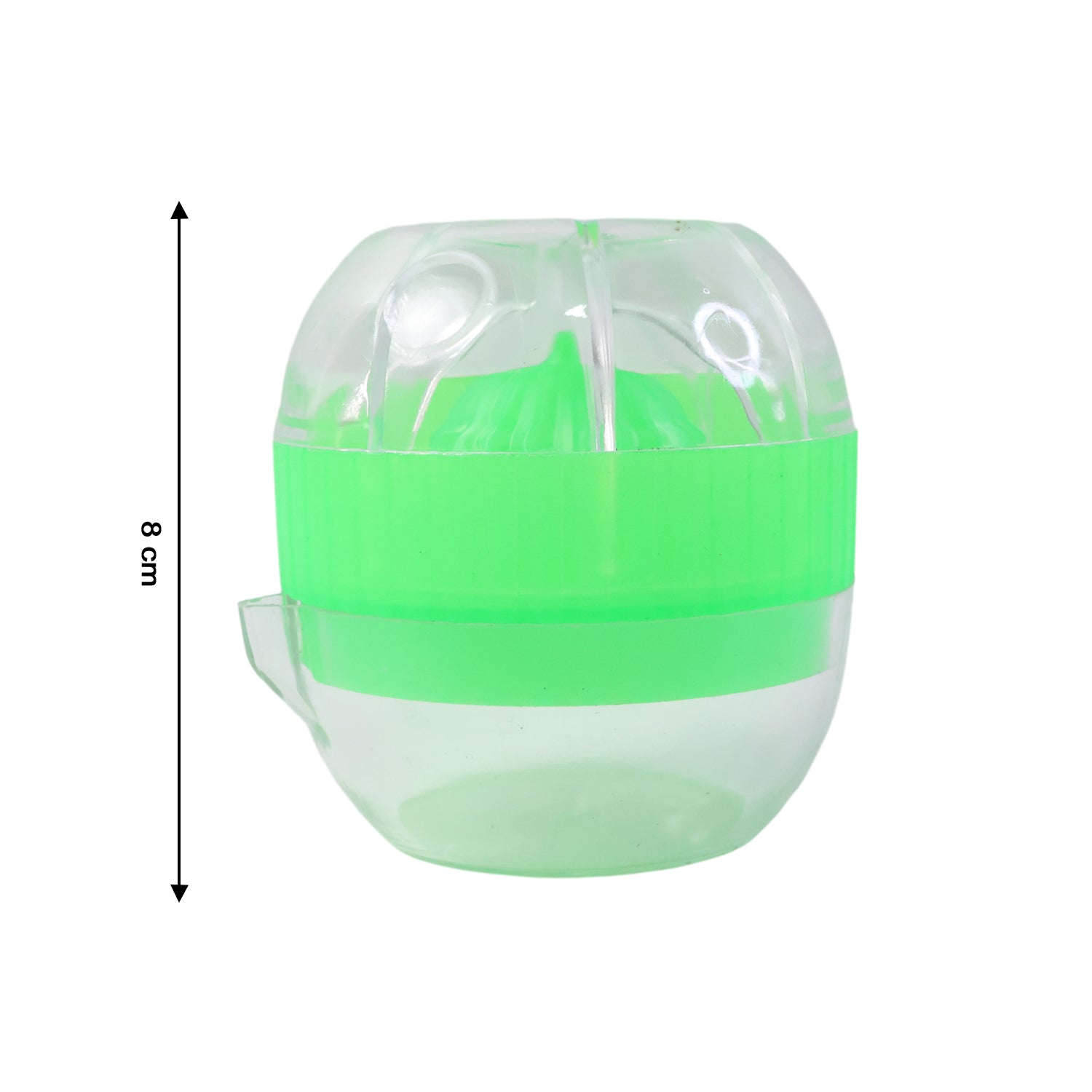 Transparent cover of manual citrus juicer preventing splashes